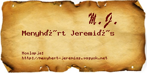 Menyhért Jeremiás névjegykártya